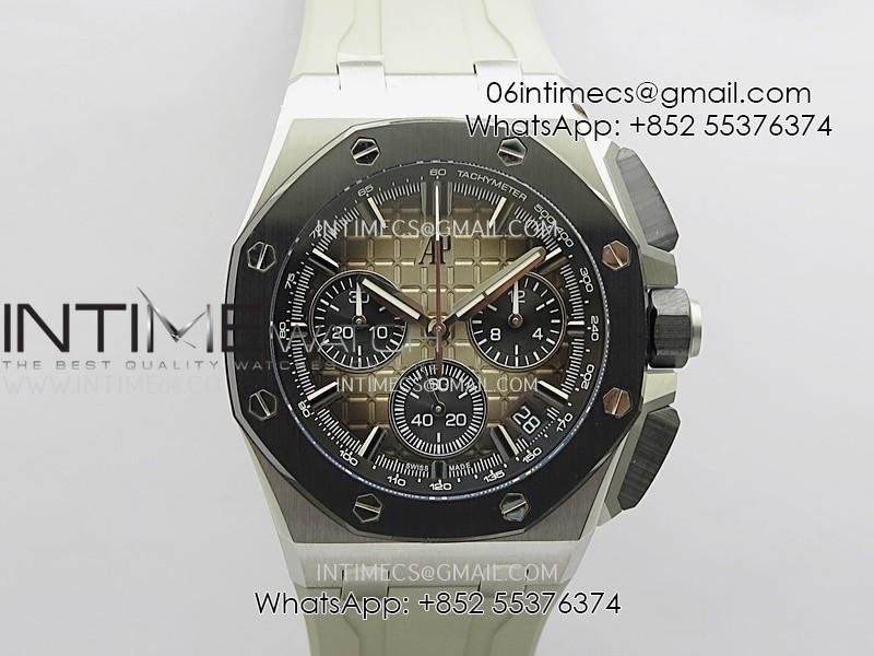 ap-roo-43mm-26420-ceramic-bezel-ss-apsf-11-best-edition-light-brown-dial-on-gray-rubber-strap-super-clone-sa4401-free-sprung.jpg AP ROO 43mm 26420 Ceramic Bezel SS APSF 1:1 Best Edition Light Brown Dial On Gray Rubber Strap Super Clone SA4401 (Free Sprung) - Image 1