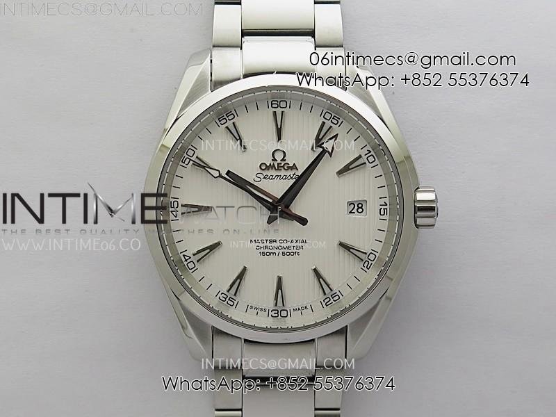 aqua-terra-150m-seamaster-ss-n1f-best-edition-white-textured-dial-silver-markers-on-ss-bracelet-a8500.jpg Aqua Terra 150M Seamaster SS N1F Best Edition White Textured Dial Silver Markers on SS Bracelet A8500 - Image 1