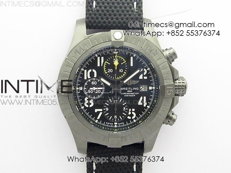 avenger-bandit-v13317-titanium-dlc-b50-best-edition-black-dial-numbers-makers-on-black-nylon-strap-a7750.jpg Avenger Bandit V13317 Titanium DLC B50 Best Edition Black Dial Numbers Makers on Black Nylon strap A7750 - Image 1