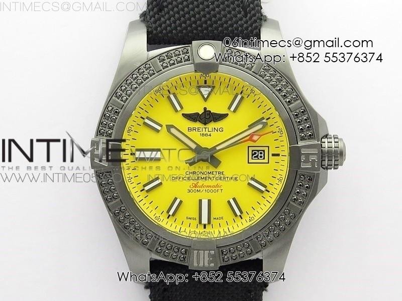 avenger-boutique-edition-v17310-dia-bezel-ti-dlc-1-1-best-edition-yellow-dial-on-nylon-strap-a2824.jpg AVENGER Boutique Edition V17310 Dia Bezel Ti DLC 1:1 Best Edition Yellow Dial on Nylon Strap A2824 - Image 1