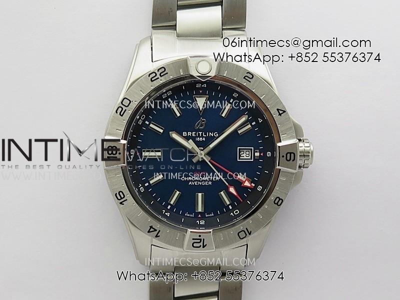 avenger-chronometer-44mm-gmt-ss-b50-best-version-blue-dial-on-ss-bracelet-a2836.jpg Avenger Chronometer 44mm GMT SS B50 Best Version Blue Dial On SS Bracelet A2836 - Image 1