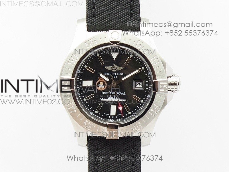 Avenger II Seawolf HMS ARK Royal SS 1:1 Best Edition Black Dial On Nylon Strap A2836