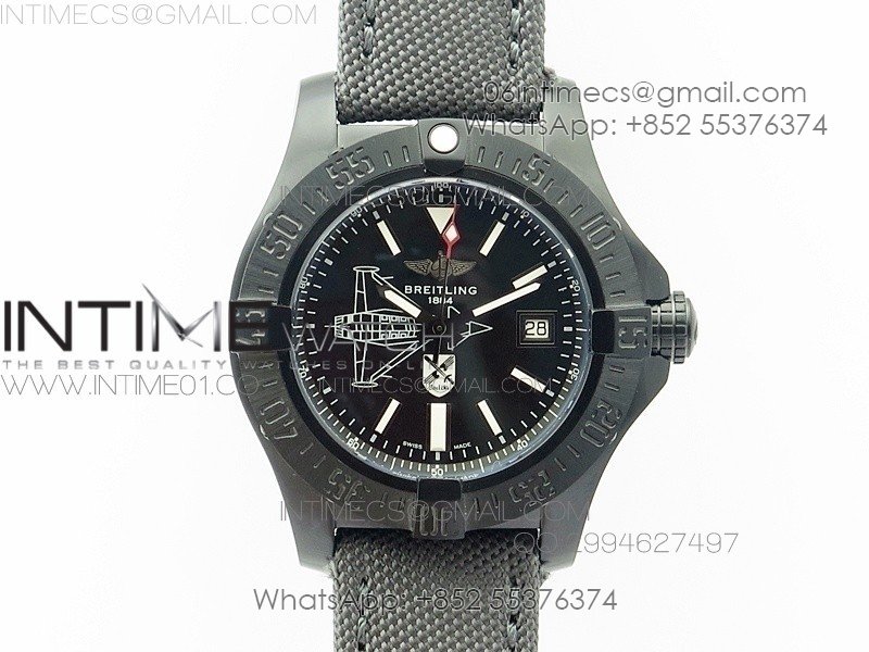 Avenger II Seawolf PVD Black Dial on Gray Nylon Strap A2836