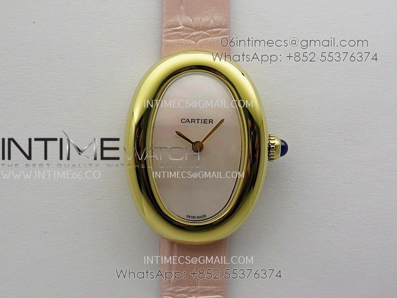 Baignoire Watch YG AF 1:1 Best Edition Pink MOP Dial On Pink Croco Strap RONDA Quartz