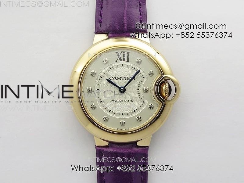 ballon-bleu-33mm-rg-3kf-11-best-edition-white-textured-dial-on-purple-leather-strap-a076.jpg Ballon Bleu 33mm RG 3KF 1:1 Best Edition White Textured Dial on Purple Leather Strap A076 - Image 1