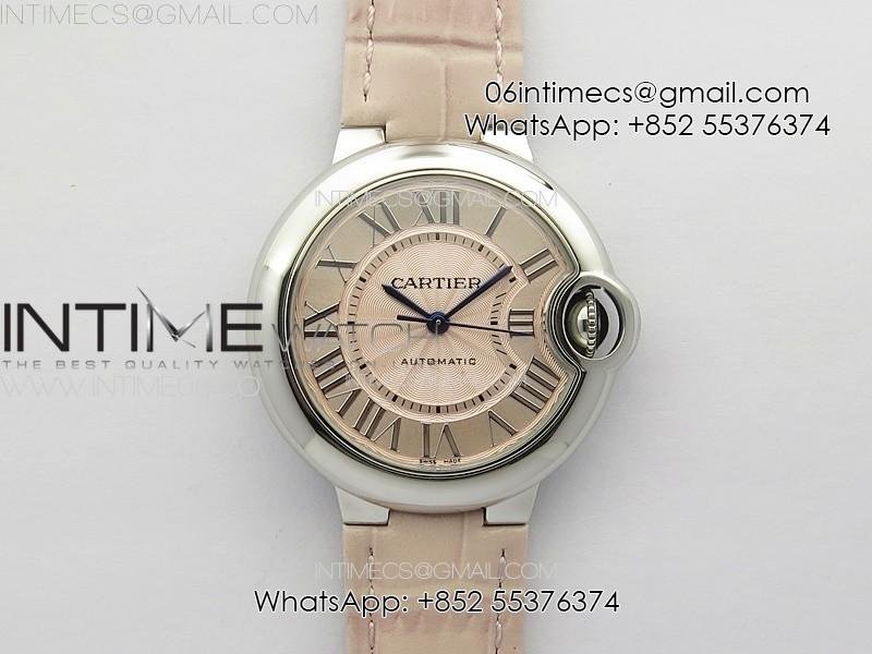 ballon-bleu-33mm-ss-3kf-11-best-edition-pink-textured-dial-on-pink-leather-strap-a076.jpg Ballon Bleu 33mm SS 3KF 1:1 Best Edition Pink Textured Dial on Pink Leather Strap A076 - Image 1