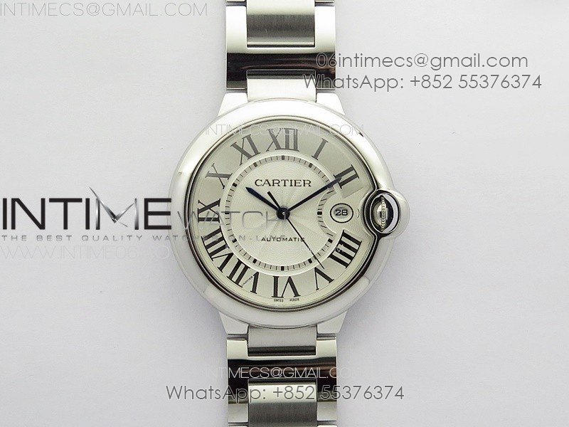 Ballon Bleu 42mm SS 3KF 1:1 Best Edition White Texture Dial on SS Bracelet A2824