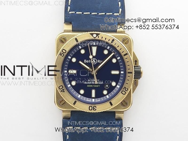 br-03-92-diver-bronze-b12-1-1-best-edition-blue-dial-on-blue-leather-strap-miyota-9015-free-rubber-strap.jpg BR 03-92 Diver Bronze B12 1:1 Best Edition Blue Dial on Blue Leather Strap MIYOTA 9015 (Free Rubber Strap) - Image 1