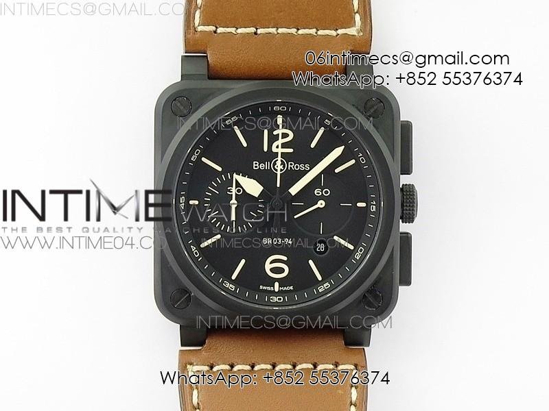 br-03-94-chrono-pvd-black-dial-yellow-markers-on-brown-leather-strap-a7750-free-nylon-strap.jpg BR 03-94 Chrono PVD Black Dial Yellow Markers on Brown Leather Strap A7750 (Free Nylon Strap) - Image 1