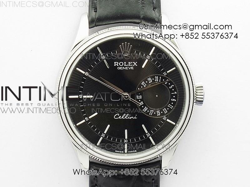cellini-50519-real-date-ss-bp-best-edition-black-dial-sticks-markers-on-black-leather-strap-sa3165.jpg Cellini 50519 Real Date SS BP Best Edition Black Dial Sticks Markers on Black Leather Strap SA3165 - Image 1