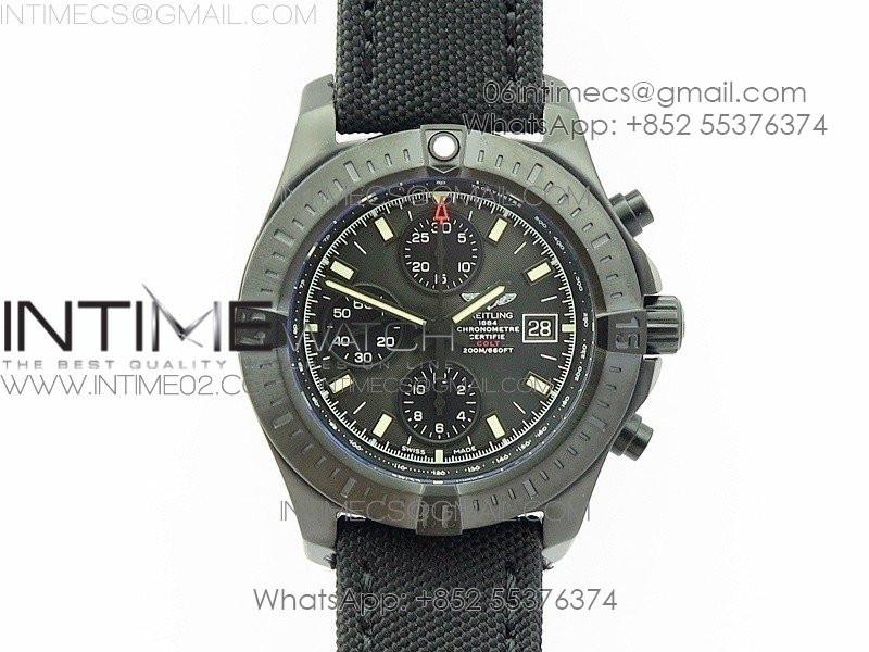 Challenger Chronograph DLC Black Dial on Rubber Strap A7750