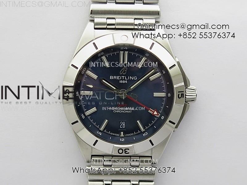 chronomat-40mm-gmt-ss-twsf-1-1-best-edition-blue-dial-on-ss-bracelet-a2836.jpg Chronomat 40mm GMT SS TWSF 1:1 Best Edition Blue Dial on SS Bracelet A2836 - Image 1