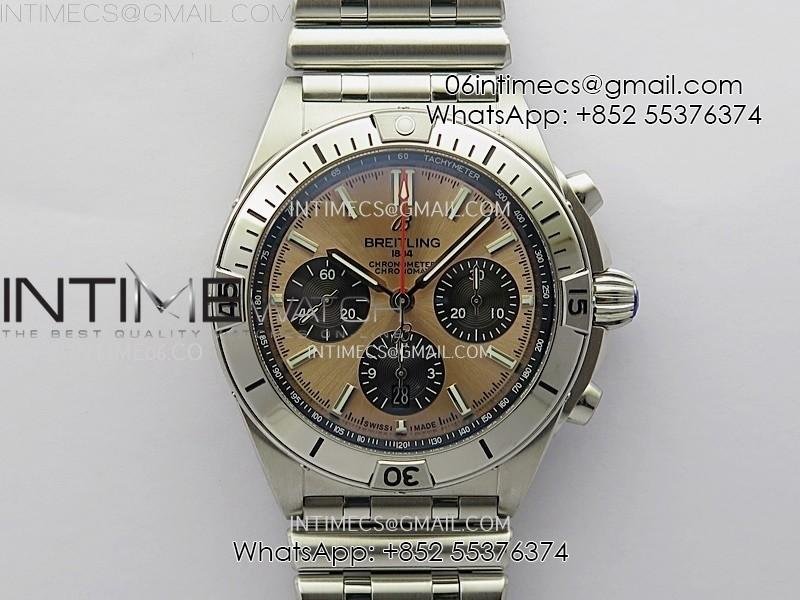 chronomat-b01-42mm-ss-tf-1-1-best-edition-copper-dial-black-subdial-on-ss-bracelet-a7750.jpg Chronomat B01 42mm SS TF 1:1 Best Edition Copper Dial Black Subdial on SS Bracelet A7750 - Image 1