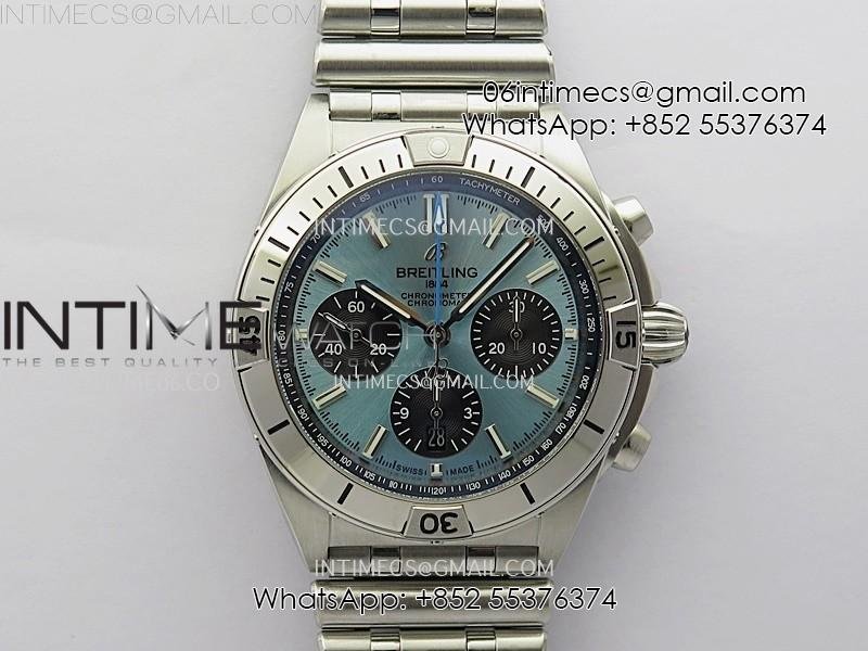 chronomat-b01-42mm-ss-tf-1-1-best-edition-ice-blue-dial-on-ss-bracelet-a7750.jpg Chronomat B01 42mm SS TF 1:1 Best Edition Ice Blue Dial on SS Bracelet A7750 - Image 1