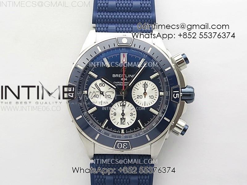 chronomat-b01-44mm-ss-blsf-1-1-best-edition-blue-dial-on-blue-rubber-strap-a7750-to-cal01.jpg Chronomat B01 44mm SS BLSF 1:1 Best Edition Blue Dial on Blue Rubber Strap A7750 to Cal.01 - Image 1