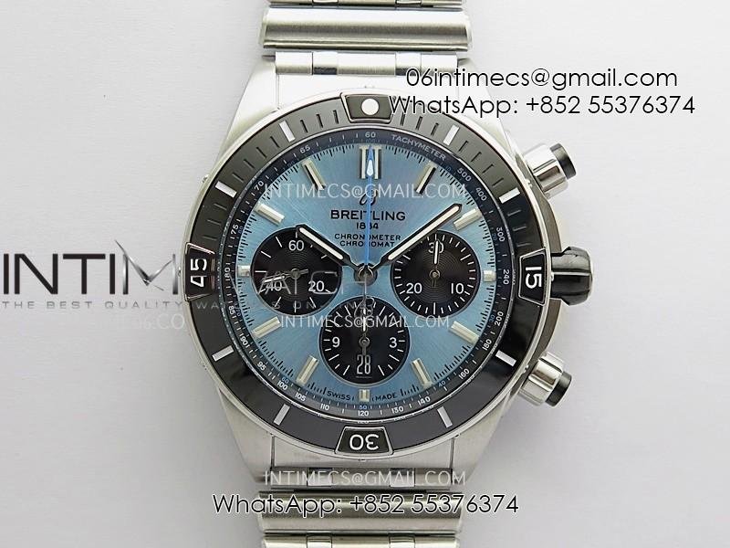 chronomat-b01-44mm-ss-tf-11-best-edition-ice-blue-dial-on-ss-bracelet-a7750-to-cal01-free-rubber-strap.jpg Chronomat B01 44mm SS TF 1:1 Best Edition Ice Blue Dial On SS Bracelet A7750 To Cal.01 (Free Rubber Strap) - Image 1