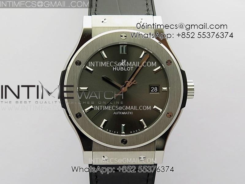 Classic Fusion 42mm Titanium JJZF 1:1 V2 Best Edition Gray Dial On Black Gummy Strap