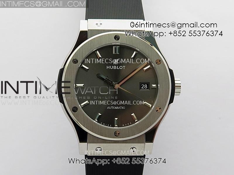 Classic Fusion 42mm Titanium JJZF 1:1 V2 Best Edition Gray Dial On Black Rubber Strap