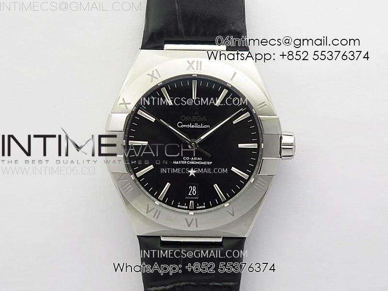 constellation-39mm-ss-vsf-11-best-edition-black-dial-on-black-leather-strap-a8800.jpg Constellation 39mm SS VSF 1:1 Best Edition Black Dial on Black Leather Strap A8800 - Image 1