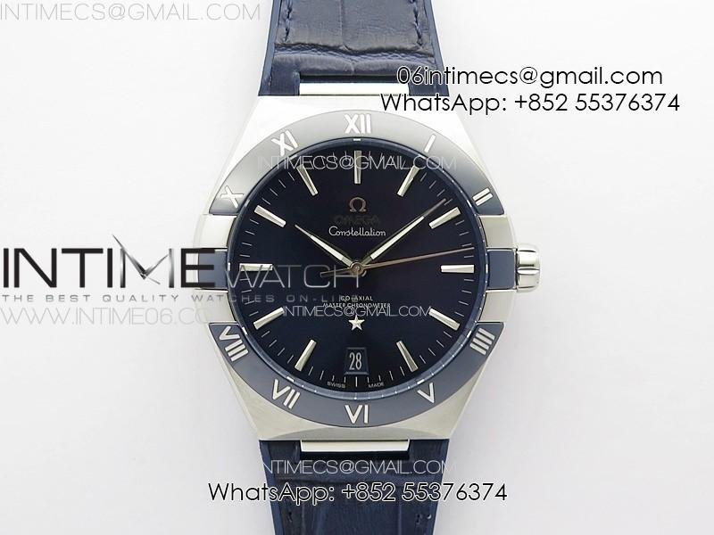 constellation-41mm-blue-ceramic-bezel-ss-sbf-1-1-best-edition-blue-dial-on-blue-leather-strap-a8900.jpg Constellation 41mm Blue Ceramic Bezel SS SBF 1:1 Best Edition Blue Dial on Blue Leather Strap A8900 - Image 1
