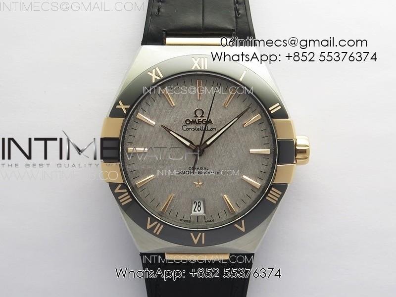 constellation-41mm-yg-black-ceramic-bezel-vsf-1-1-best-edition-silver-dial-on-black-gummy-strap-a8900.jpg Constellation 41mm YG/Black Ceramic Bezel VSF 1:1 Best Edition Silver Dial on Black Gummy Strap A8900 - Image 1