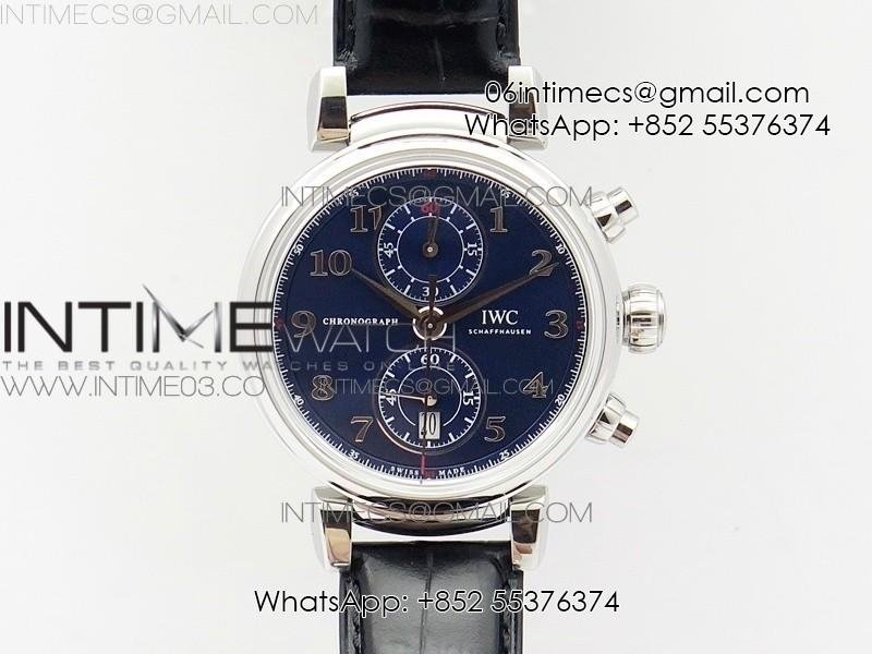da-vinci-iw393402-ss-zf-1-1-best-edition-blue-dial-ss-a2892-on-black-leather-strap.jpg Da Vinci IW393402 SS ZF 1:1 Best Edition Blue Dial SS A7750 On Black Leather Strap - Image 1