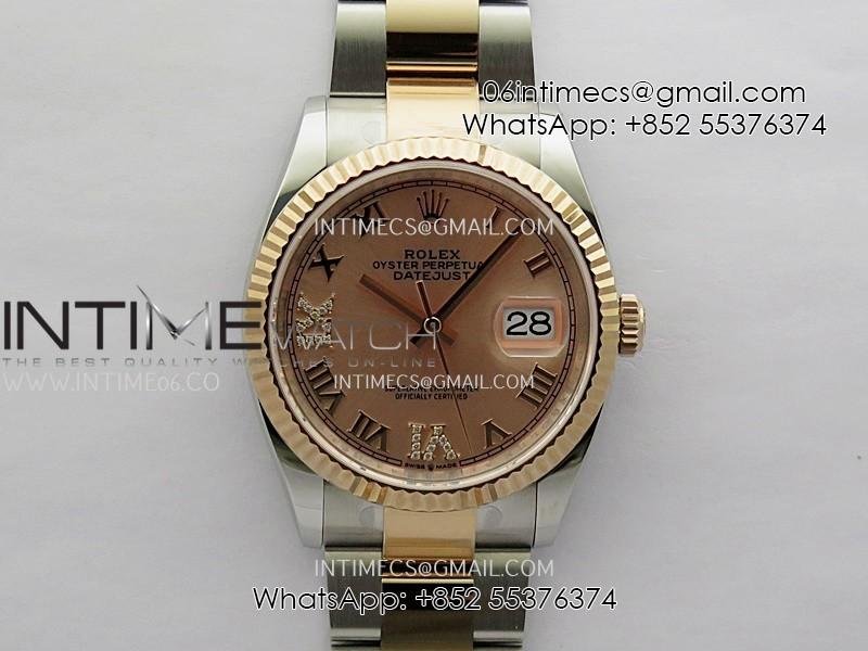 datejust-126233-36mm-904l-ssrg-arf-11-best-edition-rg-dial-roman-diamond-marker-on-oyster-bracelet-vr3235.jpg DateJust 126233 36mm 904L SS/RG AR+F 1:1 Best Edition RG Dial Roman Diamond Marker On Oyster Bracelet VR3235 - Image 1