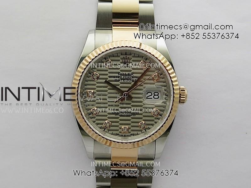 datejust-126233-36mm-904l-ssrg-arf-11-best-edition-silver-fluted-dial-diamond-marker-on-oyster-bracelet-vr3235.jpg DateJust 126233 36mm 904L SS/RG AR+F 1:1 Best Edition Silver Fluted Dial Diamond Marker On Oyster Bracelet VR3235 - Image 1