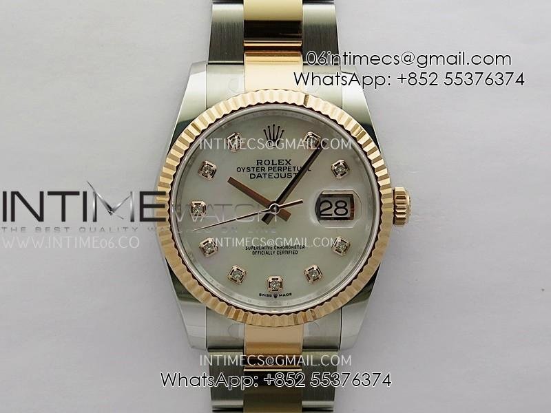 datejust-126233-36mm-904l-ssrg-arf-11-best-edition-white-mop-dial-diamond-marker-on-oyster-bracelet-vr3235.jpg DateJust 126233 36mm 904L SS/RG AR+F 1:1 Best Edition White MOP Dial Diamond Marker On Oyster Bracelet VR3235 - Image 1