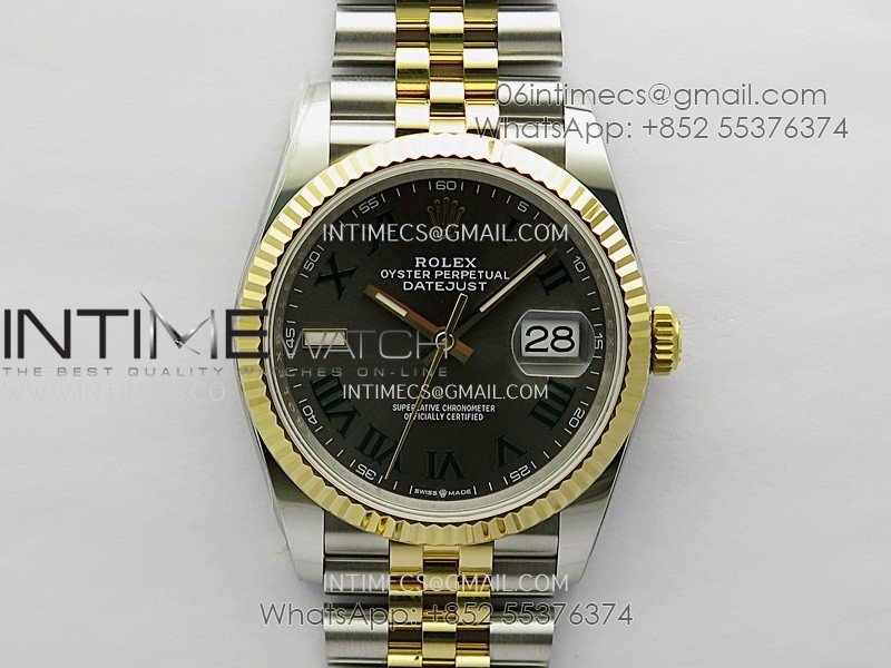 DateJust 126233 36mm 904L SS/YG AR+F 1:1 Best Edition Gray Dial Roman Marker On Jubilee Bracelet VR3235