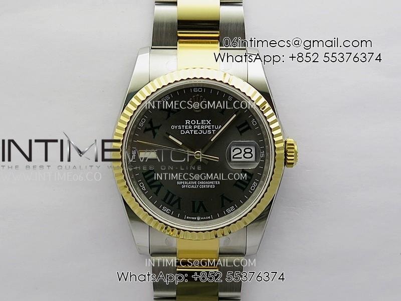 DateJust 126233 36mm 904L SS/YG AR+F 1:1 Best Edition Gray Dial Roman Marker On Oyster Bracelet VR3235
