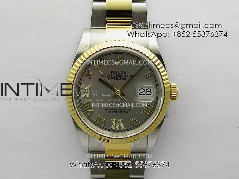 datejust-126233-36mm-904l-ssyg-arf-11-best-edition-silver-dial-roman-diamond-marker-on-oyster-bracelet-vr3235.jpg DateJust 126233 36mm 904L SS/YG AR+F 1:1 Best Edition Silver Dial Roman Diamond Marker On Oyster Bracelet VR3235 - Image 1
