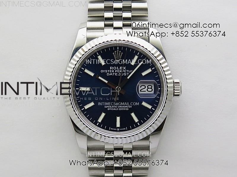 DateJust 126234 904L SS JDF 1:1 Best Edition Blue Dial Stick Markers on Jubilee 904L SS Bracelet