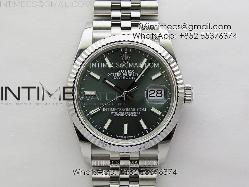DateJust 126234 904L SS JDF 1:1 Best Edition Green Dial Stick Markers on Jubilee 904L SS Bracelet