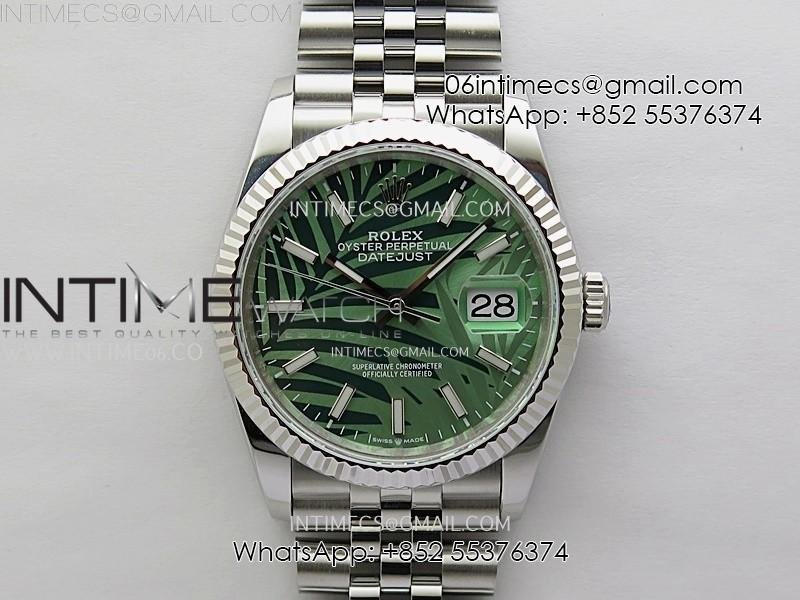 DateJust 126234 904L SS JDF 1:1 Best Edition Green Leaves Dial Stick Markers on Jubilee 904L SS Bracelet