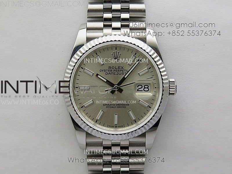 DateJust 126234 904L SS JDF 1:1 Best Edition Silver Dial Stick Markers on Jubilee 904L SS Bracelet