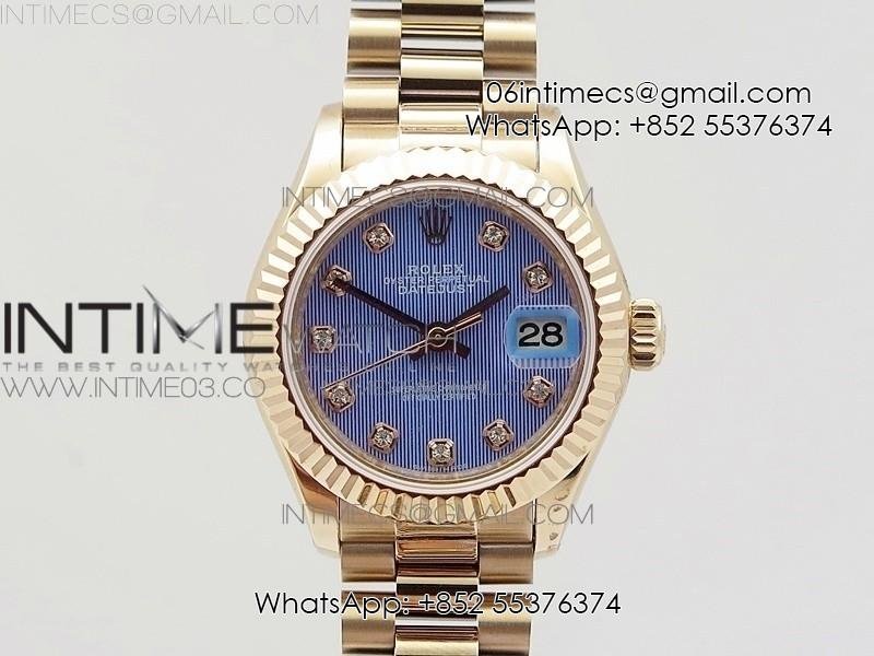 datejust-28mm-rg-diamond-bezel-bp-best-edition-blue-textured-dial-on-rg-bracelet-eta2671.jpg DateJust 28mm RG Diamond Bezel BP Best Edition Blue Textured Dial on RG Bracelet ETA2671 - Image 1