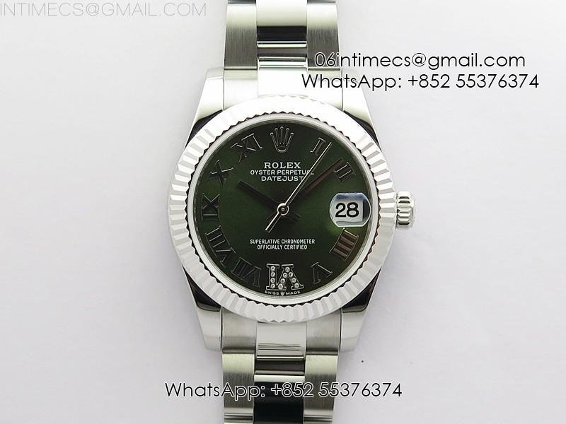 Datejust 31mm 278273 SS BP Best Edition Green Roman Markers Dial on Oyster Bracelet