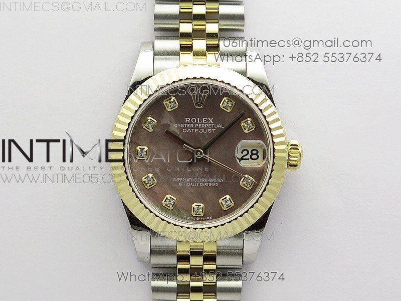 Datejust 31mm 278273 SS/YG BP Best Edition Brown MOP Diamond Markers Dial on SS/YG Jubilee Bracelet