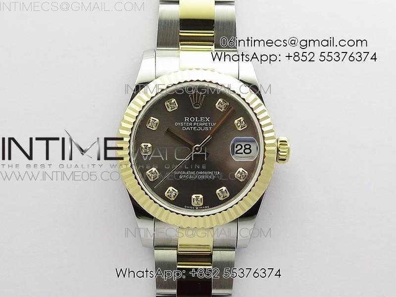 Datejust 31mm 278273 SS/YG BP Best Edition Gray Diamonds Markers Dial on SS/YG Oyster Bracelet