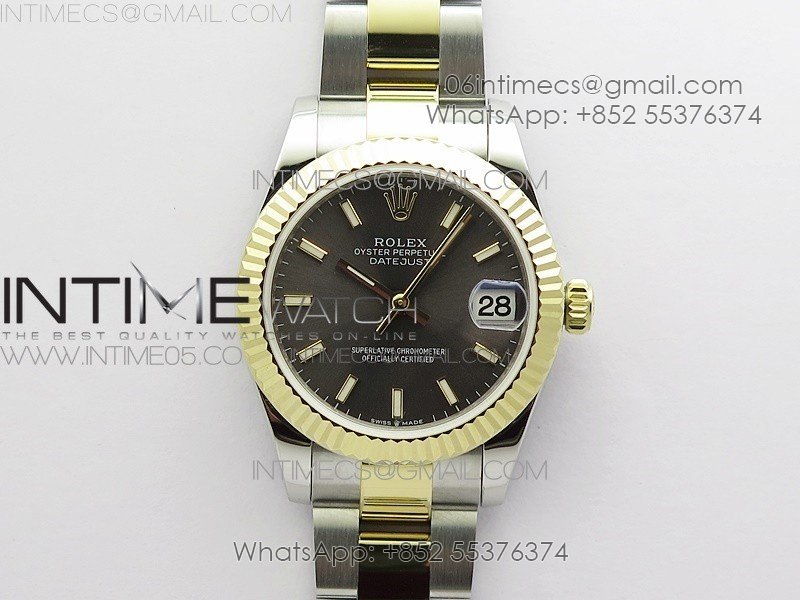 Datejust 31mm 278273 SS/YG BP Best Edition Gray Stick Markers Dial on SS/YG Oyster Bracelet