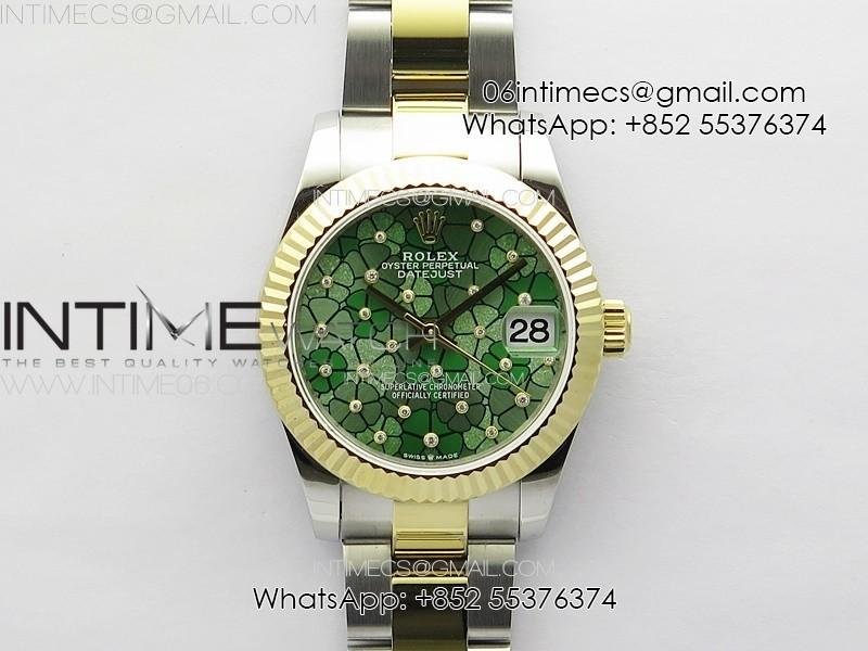 datejust-31mm-278274-904l-ss-yg-gmf-best-edition-green-flowers-crystals-dial-on-904l-ss-yg-oyster-bracelet-a2824.jpg DateJust 31mm 278274 904L SS/YG GMF Best Edition Green Flowers Crystals Dial on 904L SS/YG Oyster Bracelet A2824 - Image 1