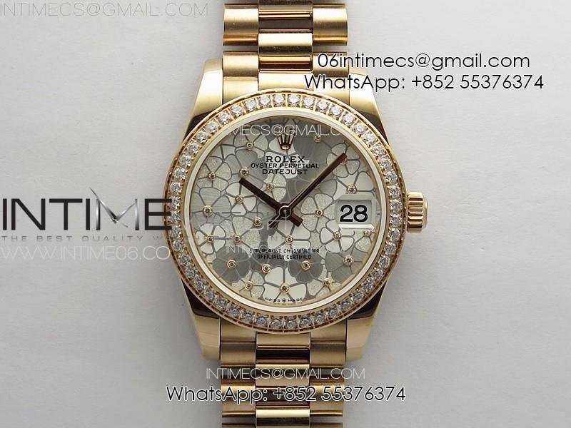 datejust-31mm-278274-rg-crystals-bezel-gmf-best-edition-silver-flowers-crystals-dial-on-rg-president-bracelet-a2824.jpg DateJust 31mm 278274 RG Crystals Bezel GMF Best Edition Silver Flowers Crystals Dial on RG President Bracelet A2824 - Image 1