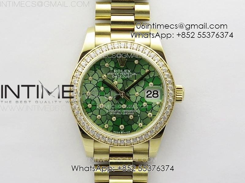 datejust-31mm-278274-yg-crystals-bezel-gmf-best-edition-green-flowers-crystals-dial-on-yg-president-bracelet-a2824.jpg DateJust 31mm 278274 YG Crystals Bezel GMF Best Edition Green Flowers Crystals Dial on YG President Bracelet A2824 - Image 1