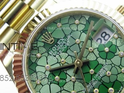 DateJust 31mm 278274 YG GMF Best Edition Green Flowers Crystals Dial on YG President Bracelet A2824 - Image 7