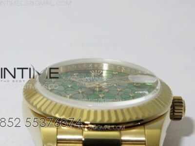 DateJust 31mm 278274 YG GMF Best Edition Green Flowers Crystals Dial on YG President Bracelet A2824 - Image 8