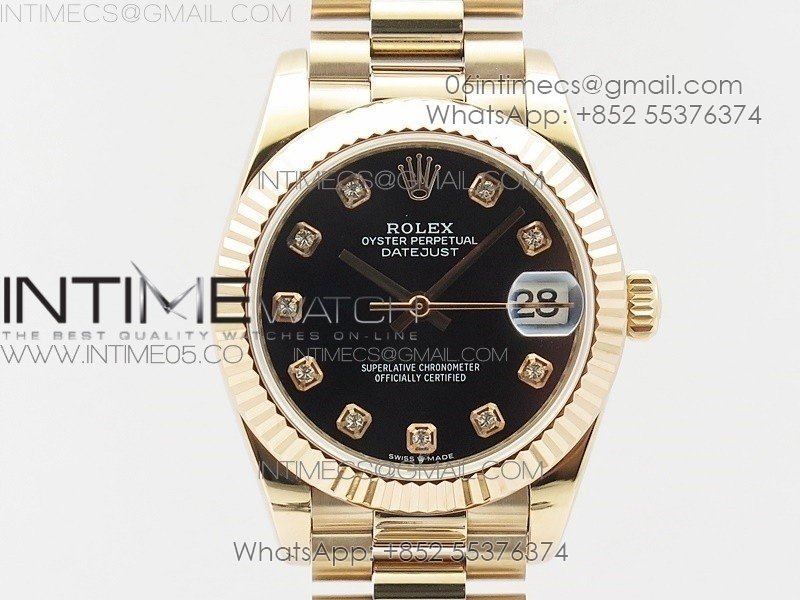 Datejust 31mm 278275 RG BP Best Edition Black Crystal Markers Dial on RG President Bracelet