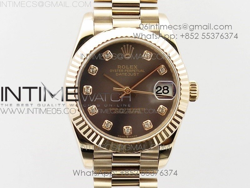 Datejust 31mm 278275 RG BP Best Edition MOP Black Crystal Markers Dial on RG President Bracelet