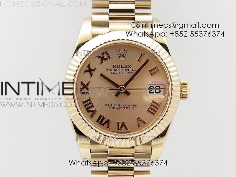 Datejust 31mm 278275 RG BP Best Edition RG Roman Markers Dial on RG President Bracelet
