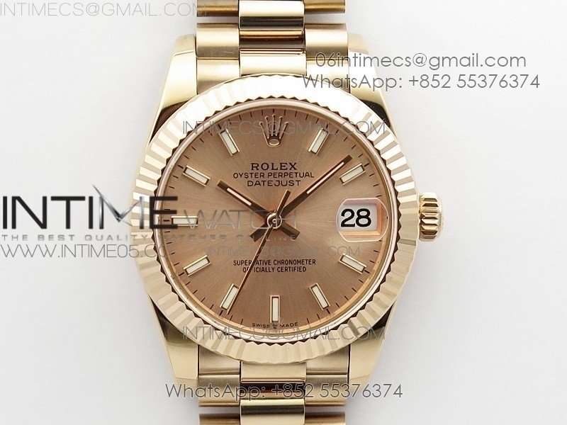 Datejust 31mm 278275 RG BP Best Edition RG Sticks Markers Dial on RG President Bracelet